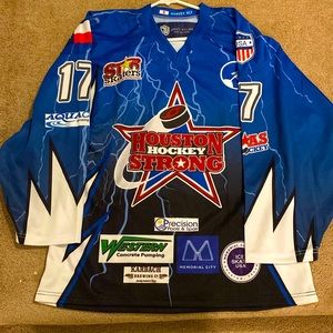 Blue Houston Hockey Fundraiser jersey men’s medium